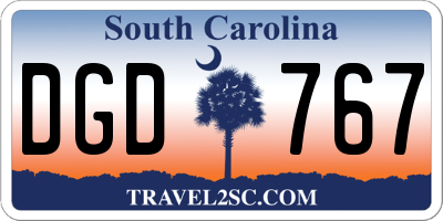 SC license plate DGD767