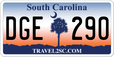 SC license plate DGE290