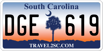 SC license plate DGE619