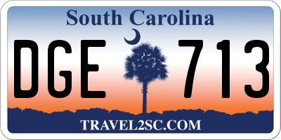 SC license plate DGE713