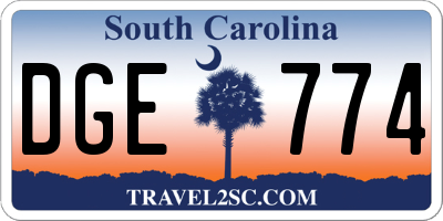 SC license plate DGE774