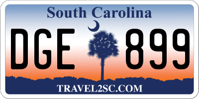 SC license plate DGE899