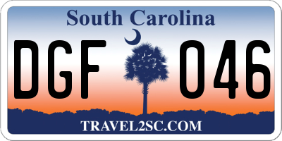 SC license plate DGF046