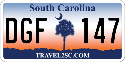 SC license plate DGF147