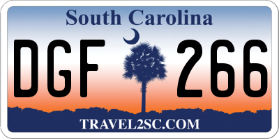 SC license plate DGF266