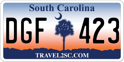 SC license plate DGF423