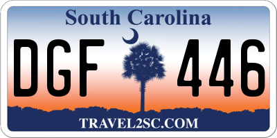 SC license plate DGF446