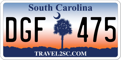 SC license plate DGF475