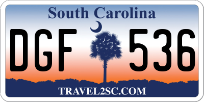 SC license plate DGF536