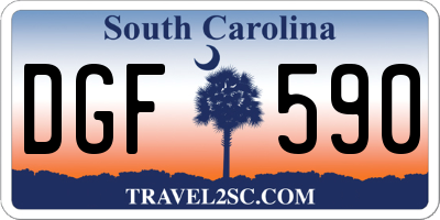 SC license plate DGF590