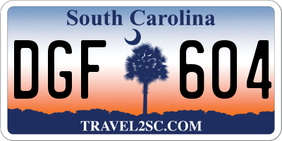 SC license plate DGF604