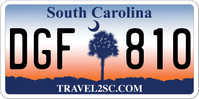 SC license plate DGF810