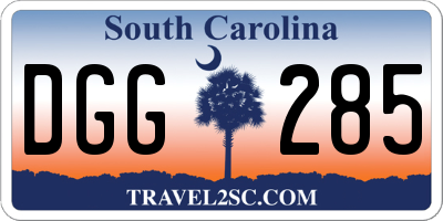 SC license plate DGG285