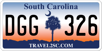 SC license plate DGG326
