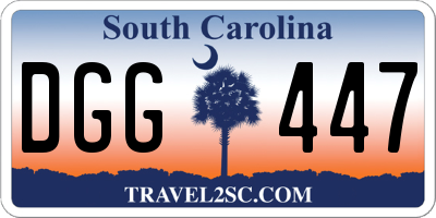 SC license plate DGG447
