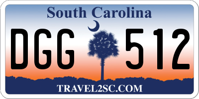 SC license plate DGG512
