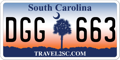 SC license plate DGG663