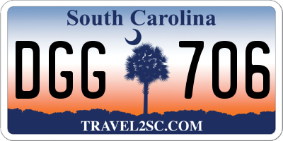 SC license plate DGG706