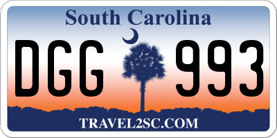 SC license plate DGG993