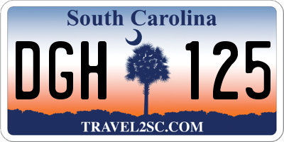 SC license plate DGH125