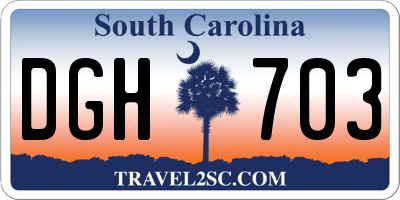 SC license plate DGH703