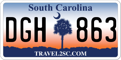 SC license plate DGH863