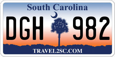 SC license plate DGH982