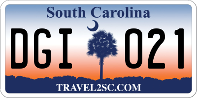 SC license plate DGI021