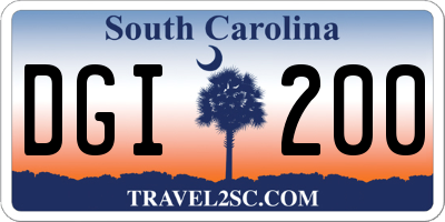 SC license plate DGI200