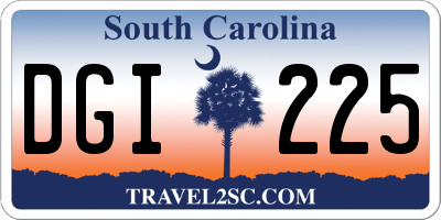 SC license plate DGI225