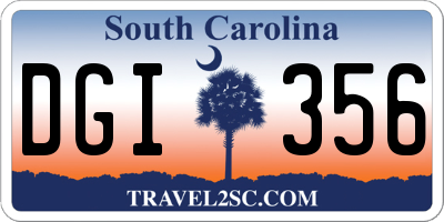 SC license plate DGI356