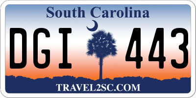 SC license plate DGI443