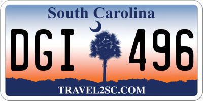 SC license plate DGI496