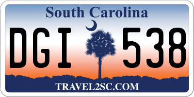 SC license plate DGI538