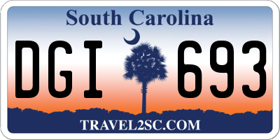 SC license plate DGI693