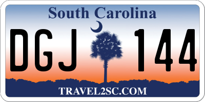 SC license plate DGJ144