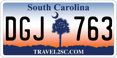 SC license plate DGJ763
