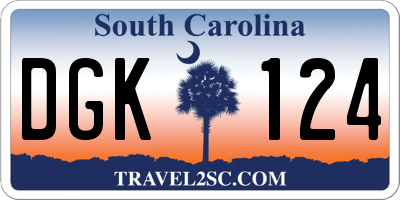 SC license plate DGK124