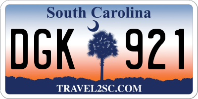 SC license plate DGK921