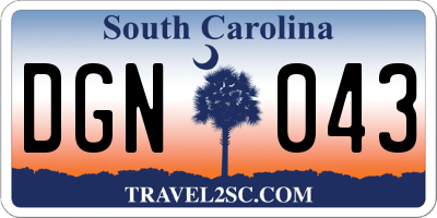 SC license plate DGN043
