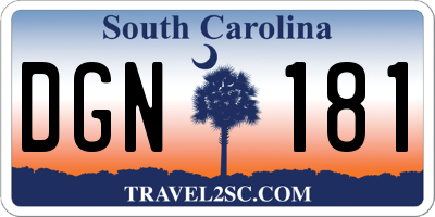 SC license plate DGN181