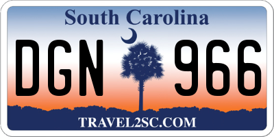 SC license plate DGN966