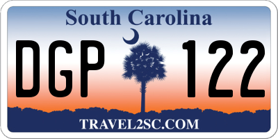 SC license plate DGP122