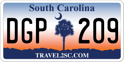 SC license plate DGP209
