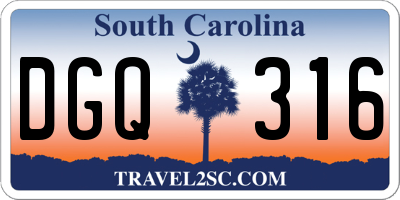 SC license plate DGQ316