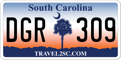 SC license plate DGR309