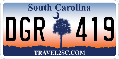 SC license plate DGR419