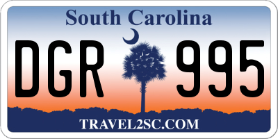 SC license plate DGR995