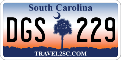 SC license plate DGS229