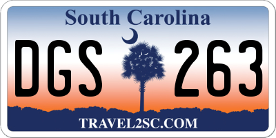 SC license plate DGS263